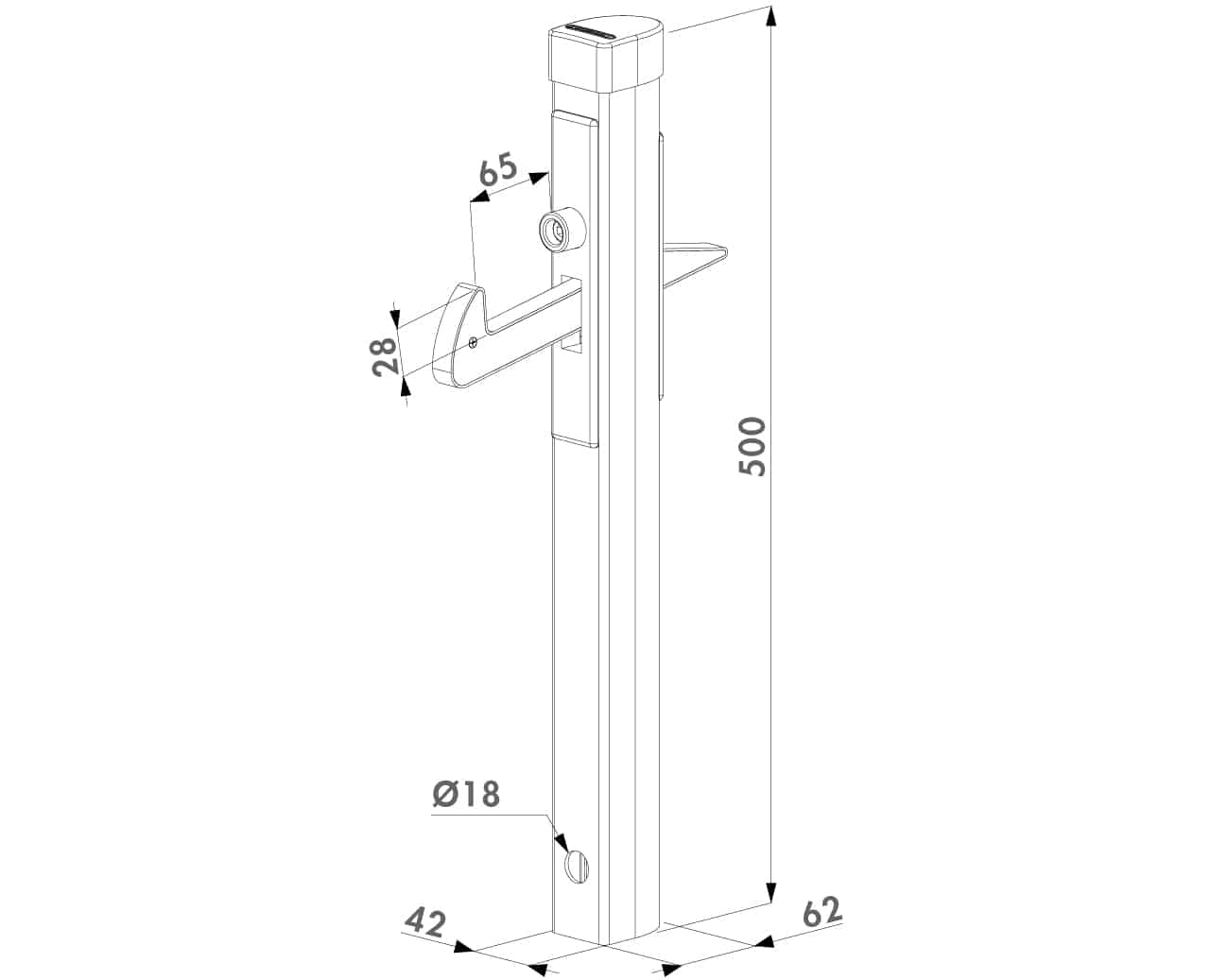 Butée de portail à bascule dimensions hors tout 110 x 165 mm. Pour portail  battant - Le Temps des Travaux