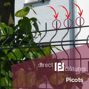 Les picots d'un panneau de clôture